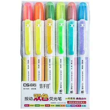 2 Colors in 1 Tip Retractable Highlighter