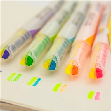 5PCS Dual Color Highlighter Fluorescent Pen