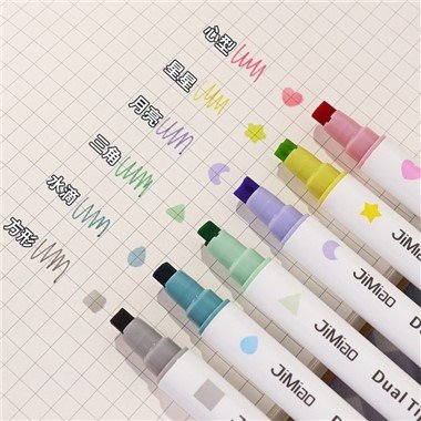 6 Colors Stamp Double Headed Highlighter