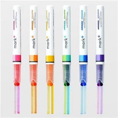 6pcs Double Line Double Color Highlighters