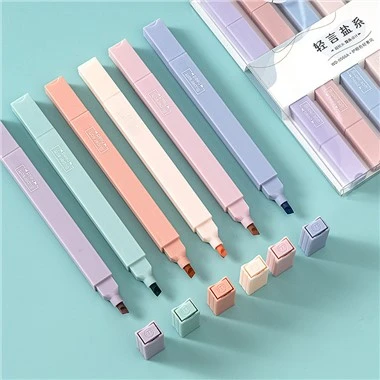 6PCS Set Double Headed Highlighter