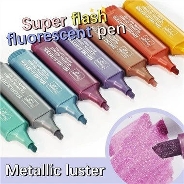 8 Colors Metallic Glitter Highlighter Set