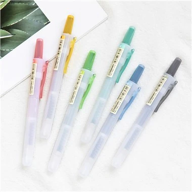6pcs Mild Colors Retractable Highlighter
