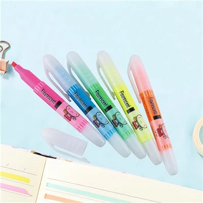 5 Colors Pack Big Volume Highlighter Pen Set