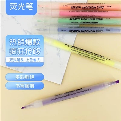 6pcs Set Mild Colors Double Tip Highlighter