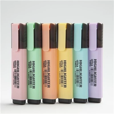 Highlighter Pen Cream Colors Chisel Tip